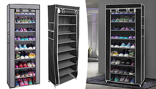 9 Tier Dustproof Cover Shoe Rack - Holds up to 20 Pairs!
