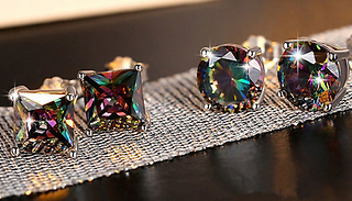 Black Mystic Rainbow Stud Earrings - 2 Designs
