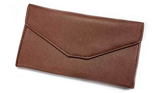 Faux Leather Envelope Purse with Pen Holder - 2 Colours