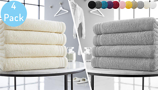 4pc Wilsford Egyptian Cotton Jumbo Bath Sheet Set - 11 Colours