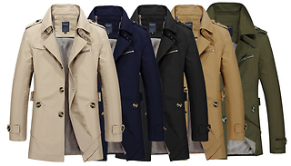 Men's Button Up Trench Coat - 5 Colours & Sizes