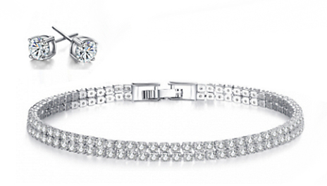 7ct simulated sapphire square tennis bracelet