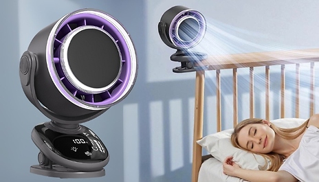 5-Speed Clip-On Rechargeable Fan - 5 Colours