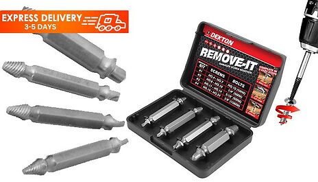 Fallen Screw Tools 4-Piece Damaged Screw Extraction Removal Tools
