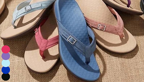 Vionic thong sandals with buckle clearance detail