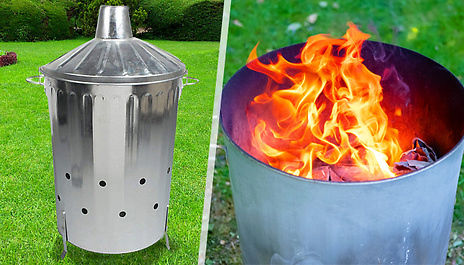 90L Galavanized Paper Waste Garden Burner Rubbish Fire Bin